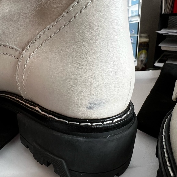 rag & bone Shiloh combat boot in Antique White cream white leather 40 - Picture 8 of 8